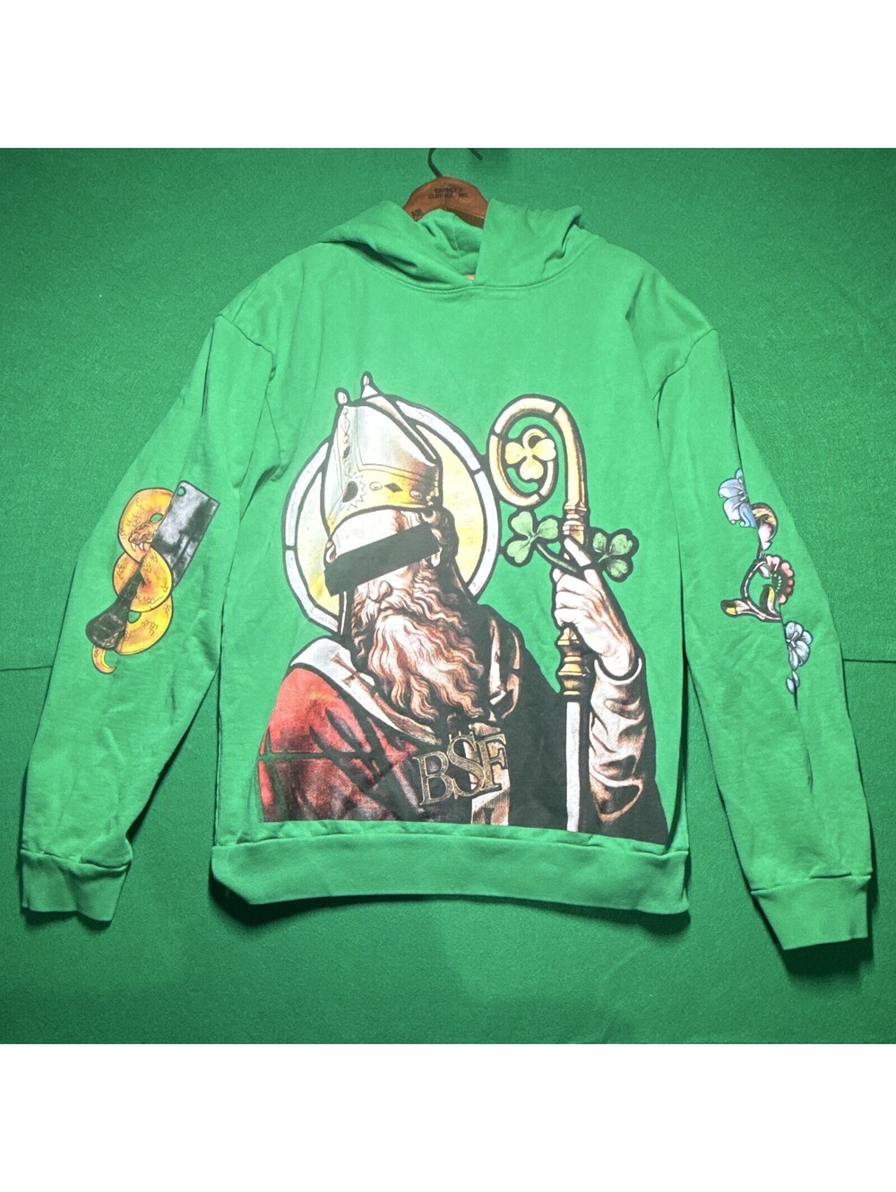 Official Benny The Butcher "Saint Patrick" Graphic Hoodie - Men's Size Large